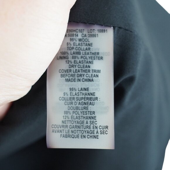 Elie Tahari Blazer Suit Jacket with Leather‎ Trim Blazer Wool Lamb Sz 8 - Picture 7 of 7